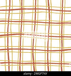 Retro dull dirty colors grid stripes vector pattern. Hand drawn doodle geometric abstract stripped background Stock Vector