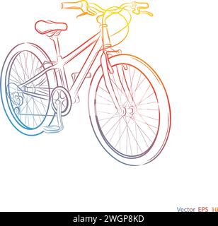 Colorful Sports Bike.Bicycle on a white background ,vector. Stock Vector