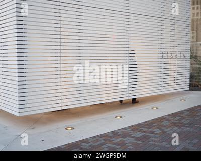TOKYO, JAPAN - January 17, 2024: Detail of public toilet in Ebisu in Shibuya which is part of Tokyo Toilet Project. It was designed by Kashiwa Sato. Stock Photo