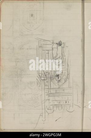 Poort, 1897 - 1898  Possibly a gate at the Fort of Agra. Page 66 from a sketchbook with 36 sheets. Agra (possibly) chalk  gate, entrance. arch, archivolt  architecture Stock Photo