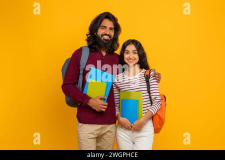 Photo of attractive funny best friends starting college education Stock Photo