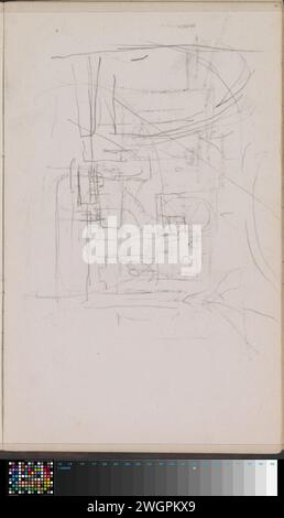 Interior, possibly of a mosque, 1896  Page 11 from a sketchbook with 53 sheets. Istanbul (possibly) paper. chalk  temple, shrine  Islam, Mohammedanism. architecture Stock Photo