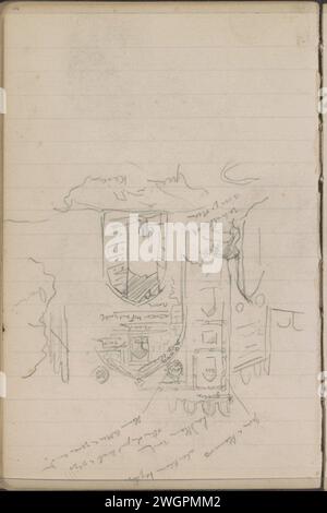 Poort, 1897 - 1898  Page 105 from a sketchbook with 84 sheets. Delhi (possibly) pencil  arch, archivolt  architecture Stock Photo