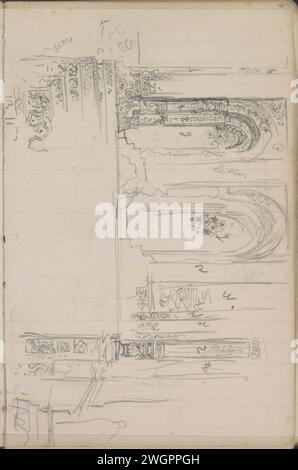 Two Portals, 1897 - 1898  Page 116 from a sketchbook with 84 sheets. Delhi (possibly) pencil  arch, archivolt  architecture. column, pillar  architecture Stock Photo
