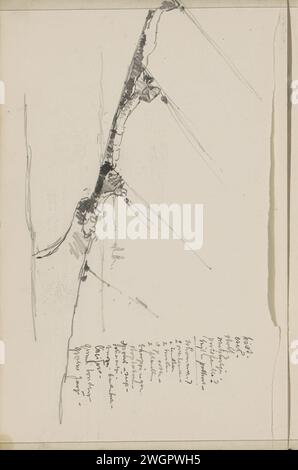 Study, possibly a quay, 1890 - 1946  Leaf 44 Verso from a sketchbook with 47 sheets.  paper. pencil Stock Photo