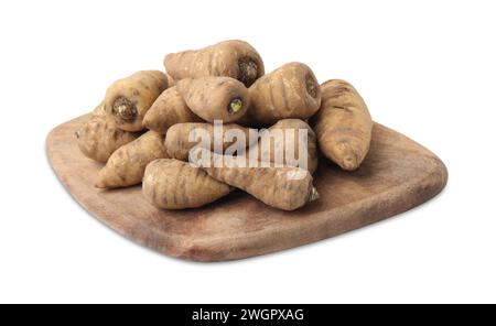 Tubers of turnip rooted chervil isolated on white Stock Photo