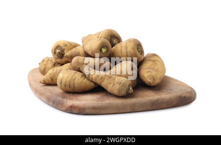 Tubers of turnip rooted chervil isolated on white Stock Photo