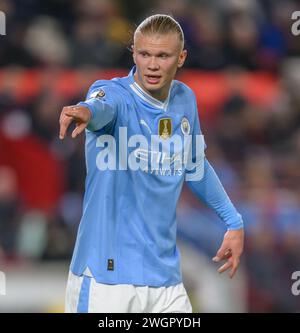 05 Feb 2024 - Brentford v Manchester City - Premier League - Gtech Community Stadium. Manchester City's Erling Haaland in action.  Picture : Mark Pain / Alamy Live News Stock Photo