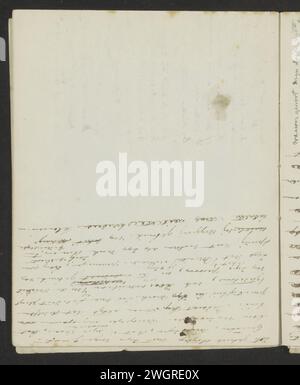 Note, 1834 - 1906  Leaf 10 Verso from a sketchbook with 17 sheets.  paper. ink pen Stock Photo