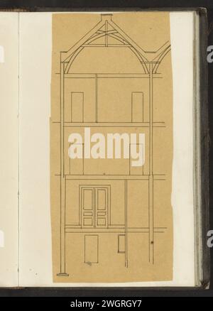 Cross -section of a city building, c. 1864  Page 131 from a sketchbook with 164 pages.  paper. tracing paper. ink pen section  architectural design or model Stock Photo