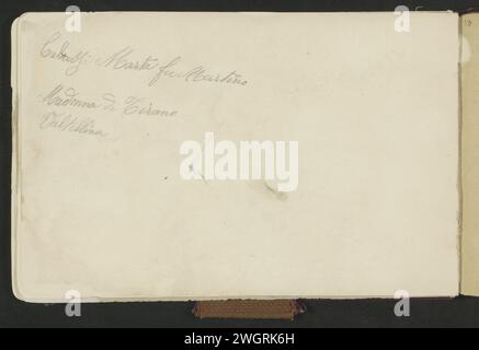 Note, c. 1885 - 1911  Leaf 12 Verso from a sketchbook with 26 sheets.  paper. pencil Stock Photo