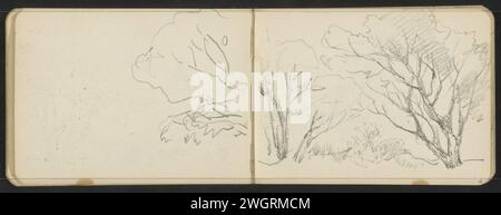 Trees, 1914 - 1916  Leaf 15 Verso and 16 Recto from a sketchbook with 41 sheets.  paper. chalk  trees Stock Photo
