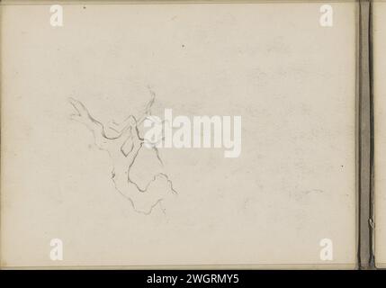 Tree branches, 1874  Leaf 22 Verso from a sketchbook with 27 separate sheets.  paper. pencil. chalk  trees (+ branch, stick) Stock Photo