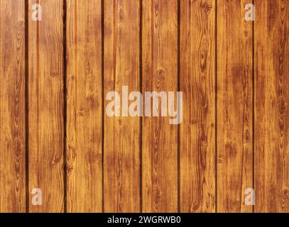 The texture of a shiny wooden fence. The structure of the fence made of wooden boards Stock Photo