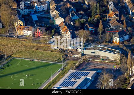 Luftbild, SportPark Mottbruch Sportanlage Roßheidestraße, SuS Schwarz Blau Gladbeck e.V., Brauck, Gladbeck, Ruhrgebiet, Nordrhein-Westfalen, Deutschland ACHTUNGxMINDESTHONORARx60xEURO *** Aerial view, SportPark Mottbruch Sportanlage Roßheidestraße, SuS Schwarz Blau Gladbeck e V , Brauck, Gladbeck, Ruhrgebiet, Nordrhein Westfalen, Germany ACHTUNGxMINDESTHONORARx60xEURO Stock Photo