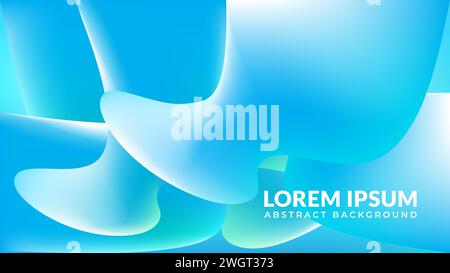 Trendy and fashionable soft dazzling blue fluid gradient abstract background. Stock Vector