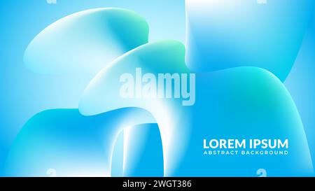 Beautiful and fashionable soft dazzling blue liquid gradient abstract background. Stock Vector