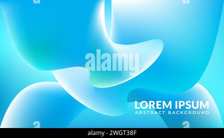 Trendy and fashionable soft dazzling blue fluid gradient abstract background Stock Vector
