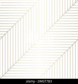 Geometric golden seamless pattern white color background. Zig zag graphic print. Vector line texture. Modern swatch wrapping paper. Stylish repeating Stock Vector