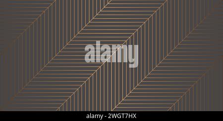 Geometric golden seamless pattern gray color background. Zig zag graphic print. Vector line texture. Modern swatch wrapping paper. Stylish repeating Stock Vector