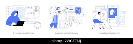 AI in Insurance Business abstract concept vector illustrations. Stock Vector