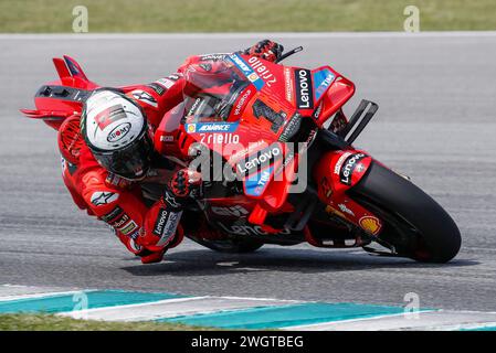 Kuala Lumpur, Malaysia. 06th Feb, 2024. Italian rider Francesco Bagnaia of Ducati Lenovo Team in action during the Sepang MotoGP Official Test at Sepang International Circuit. Credit: SOPA Images Limited/Alamy Live News Stock Photo