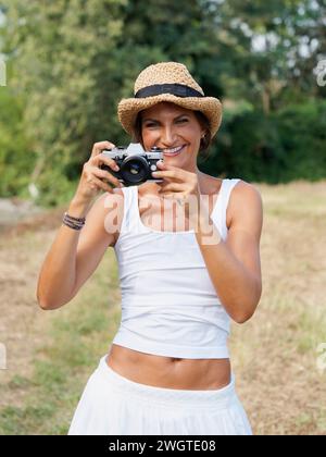 Young woman outdoors, Milano; Italy Stock Photo