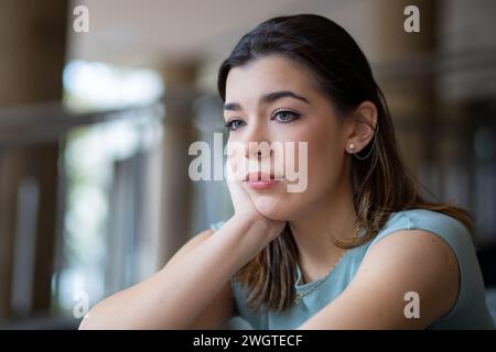 portrait of young woman in love Stock Photo