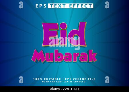 Eid mubarak editable text effect Stock Vector