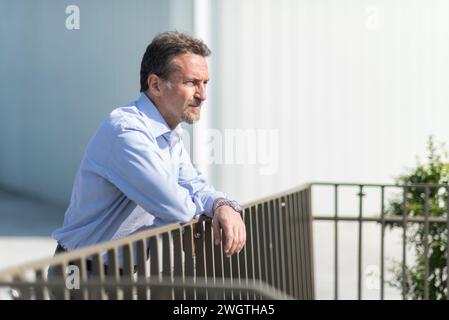 Mature man outdoors, Milano, Italy. Stock Photo