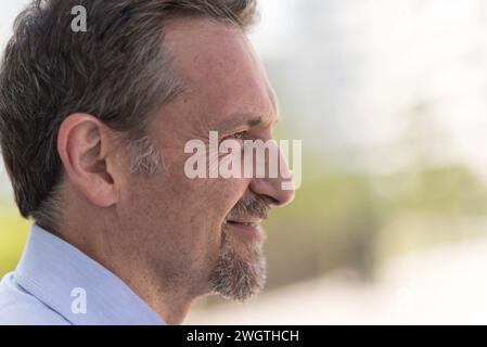 Mature man outdoors, Milano, Italy. Stock Photo