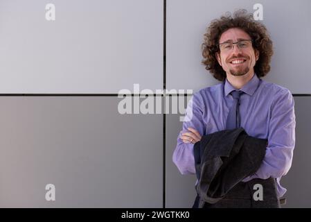 Man in the city, Milano, Italy. Stock Photo