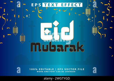 Eid mubarak editable text effect Stock Vector