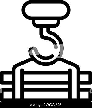 Loading goods crane icon outline vector. Pallet service. Package box Stock Vector