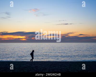 Sunrise on Calahonda beach, Granada, Spain Stock Photo