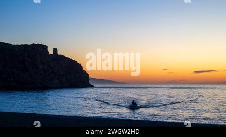 Sunrise on Calahonda beach, Granada, Spain Stock Photo