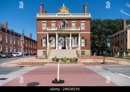 Salem, USA - August 11, 2019:view of the Custom House in Salem during a sunny day Stock Photo