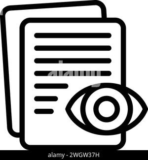 Eye audio voice icon outline vector. Ai assistant. Slender record Stock Vector