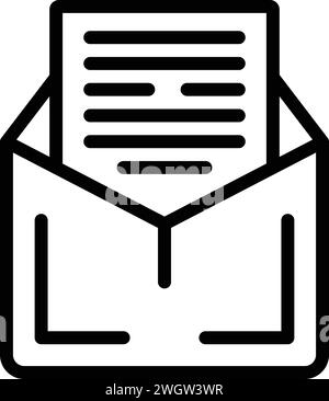 Mail text info icon outline vector. System student. Ai document system Stock Vector