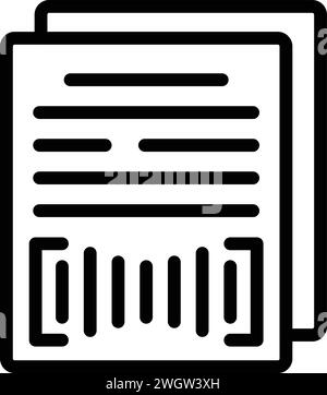 Text academic slender icon outline vector. Audio document. Dark system Stock Vector