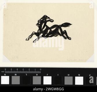 Jumping horse with the head turned back, Leo Gestel, 1937 drawing Jumping horse with the head turned backwards  paper. ink. pencil brush horse Stock Photo
