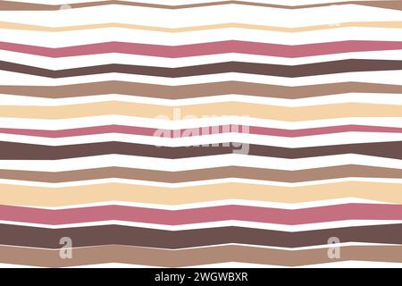 Colorful striped fabric. Seamless wavy retro pattern in 60s-70s style. Vintage wallpaper with striped wave texture.Vector illustration. Stock Vector