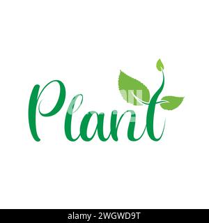 Plant logo with a tree leaf icon. Creative plant and tree logo. Organic brand logo. Eco and health brand logo design. Stock Vector