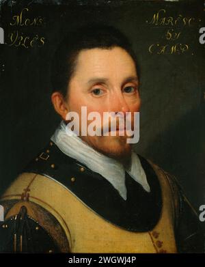 Portrait or Joost de Zoete (? -1589), Lord or Villers, Jan Antonisz van Ravesteyn (workshop of), c. 1609 - c. 1633 painting Portrait of Joost de Soete of Zoete (? -1589), Lord of Villers. Bust to the right with Halsberg. Part of the series of portraits from the Stadhouderlijk Hof in Leeuwarden.  panel. oil paint (paint)  historical persons Stock Photo