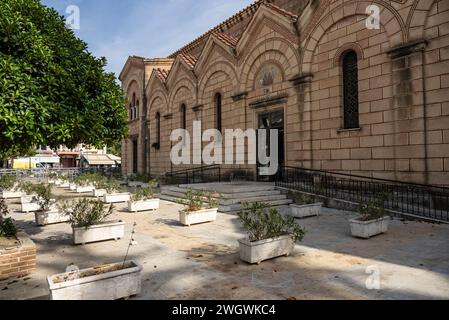 Church in Zakynthos town, Greece.  Zakynthos town city. Church, castle in Zante, Zakynthos. Greek church. Stock Photo