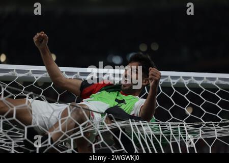 Doha, Qatar. 06th Feb, 2024. DOHA, QATAR - FEBRUARY 06: Yazan Al-Naimat of national team of Jordan celebrates during the AFC Asian Cup semi final match between Jordan and South Korea at Ahmad Bin Ali Stadium on February 06, 2024 in Doha, Qatar Credit: Sebo47/Alamy Live News Stock Photo