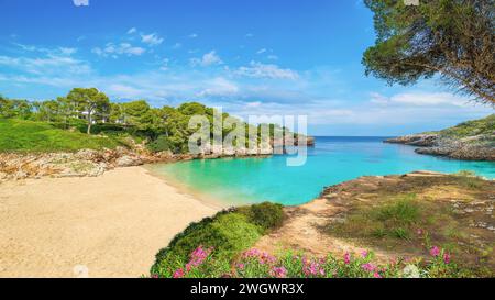 The beach at Cala d'Or, Mallorca Spain. Stock Photo