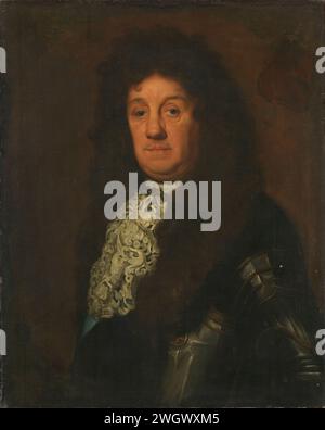 Portrait of Cornelis Tromp (1629-91), Vice-Admiral of Holland and West Friesland, David van der Plas, 1640-1690 painting Portrait of Cornelis Tromp (1629-91), Lieutenant Admiraal van Holland and West-Friesland. Bust in armor.  canvas. oil paint (paint)  historical persons. commander-in-chief, admiral Stock Photo