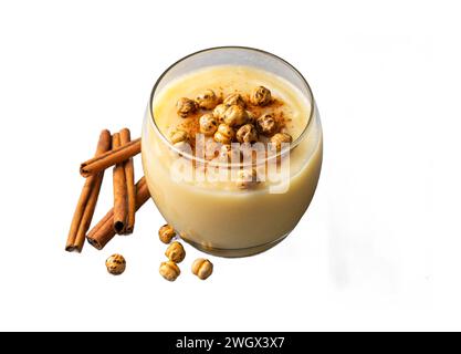 Traditional Turkish drink with roasted chickpea Boza or Bosa Stock Photo