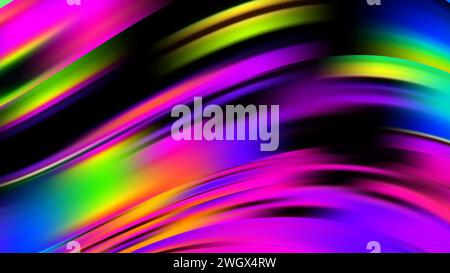 Abstract multicolor liquid flow brushstroke lines. Vibrant gradient swirl wave. Stock Vector